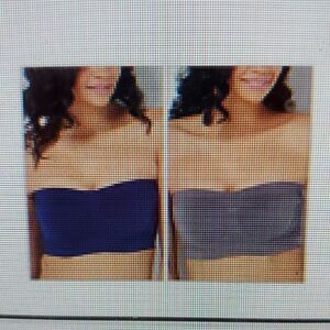 Breezies Set 2 Strapless Underwire Bandeau  Bra 1x